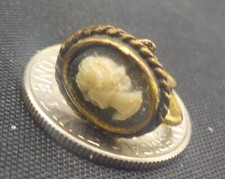 Antique Cameo Mouning Earrings Child Size or Doll Size Clip on