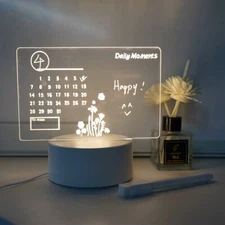 3D Creative Visualization LED Night Lamp with Rewritable Message Board
