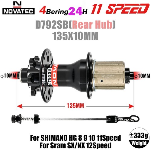 Novatec D791SB/792SB HG Mountain Bike Disc Brake Hub 6 Bolt BOOST Hub 28/32H - Picture 21 of 36