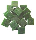 25 Tiles - Leaf Green Vitreous Glass Mosaic Tiles - 3/4 inch - Mixed Media Art