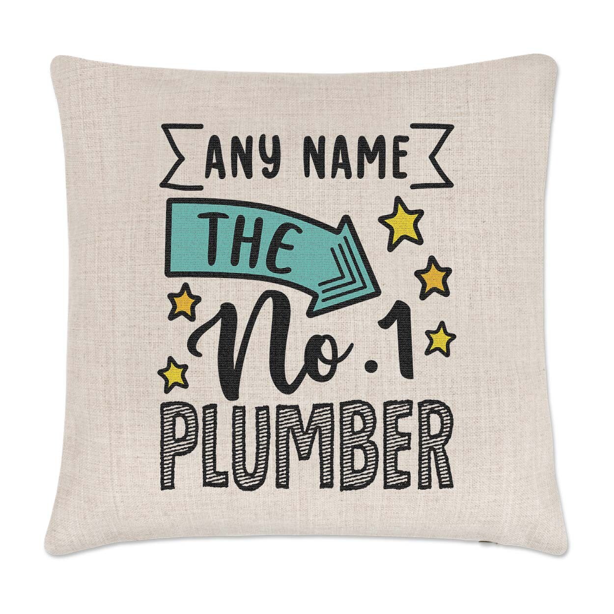 Personalised No.1 Plumber Cushion Cover Pillow Worlds Best Awesome Thank You