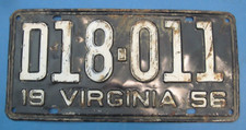 1956 Virginia Dealer license plate