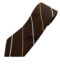 Sears Mens Store Tie All Polyester 54 4 Striped Retro Classic Brown