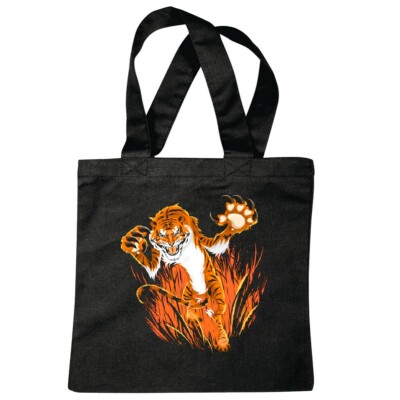 Tasche Beutel Baumwolltasche Born to be Free Tiger Löwe Leopard Raubkatze Wildti