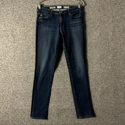 Adriano Goldschmied Women's Size 27R The Prima Cigarette Leg Blue Stretch Jeans