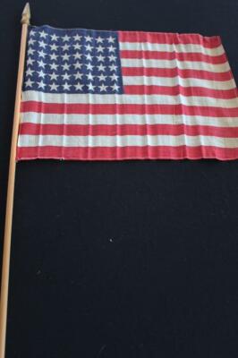VINTAGE 1940'S-1950'S 48 STAR COTTON U.S. FLAGS 1912-1959 ON POLE