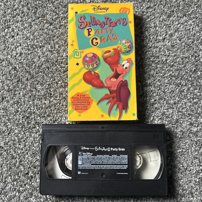 Sebastians Party Gras VHS Tape Disney Sing a Long Little Mermaid Fast Shipping