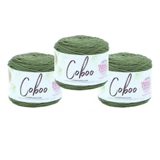 (3 Pack) Lion Brand Yarn 835-132 Coboo Yarn, Olive