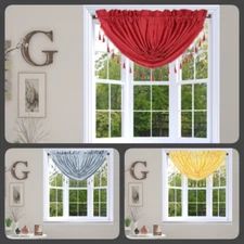 1 Small Swag Window Valance Microfiber Foam Lined Blackout Waterfall Design RS8