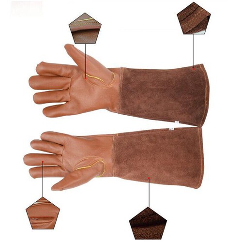 Guantes Largos de Jardinería Rosa Poda Espina Prueba de Corte Arbustos Piel de Oveja Guanteletes - Imagen 10 de 16