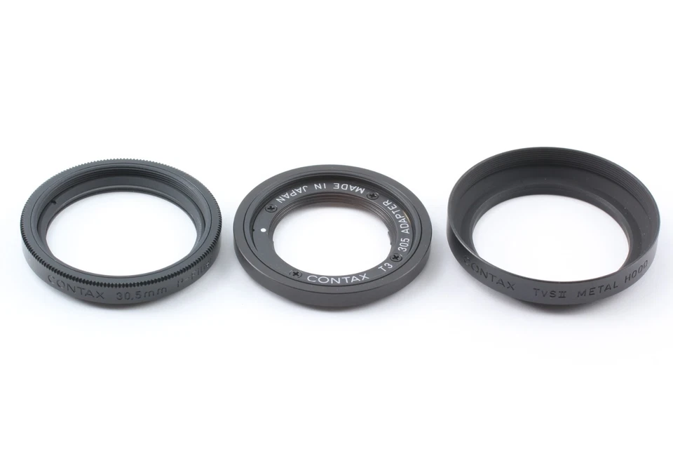 ALL Black [TOP MINT] Contax T3 30.5mm Adapter + P Filter + Lens Hood From JAPAN - Image 2 of 4
