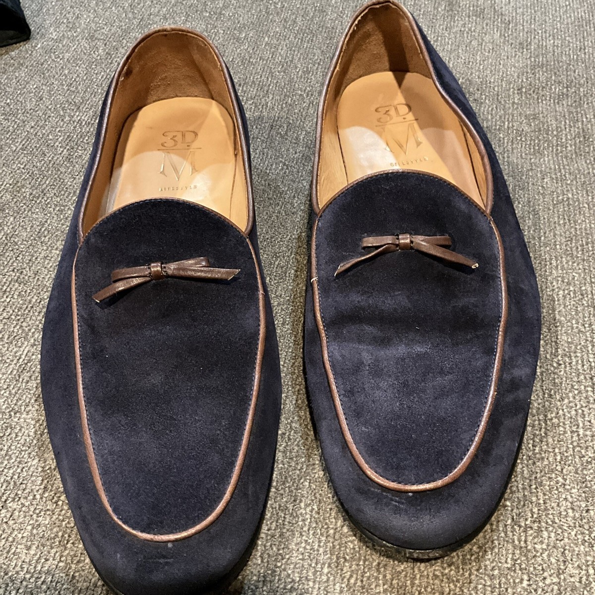 3.D.M Lifestyle Mens Blue Suede Tassel Loafers Dress Shoes  display picture 2
