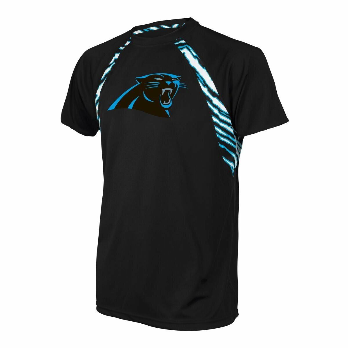 Мужская футболка Zubaz NFL Carolina Panthers с коротким рукавом Zebra Accent, синяя