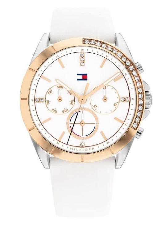 Tommy hilfiger watch clearance women's white silicone strap
