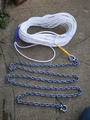 85 Fuß von 14 mm Ankerseil 7 m von 8 mm Kettensatz Kette und Warp Plus Abruf Kt