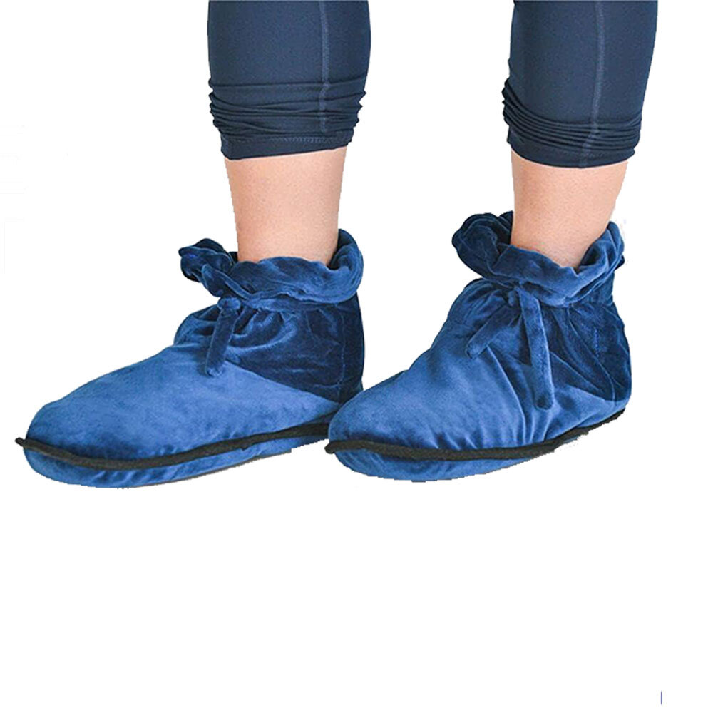 Women Cozy Blue Winter Warm Microwave Heated Foot Warmers Slippers