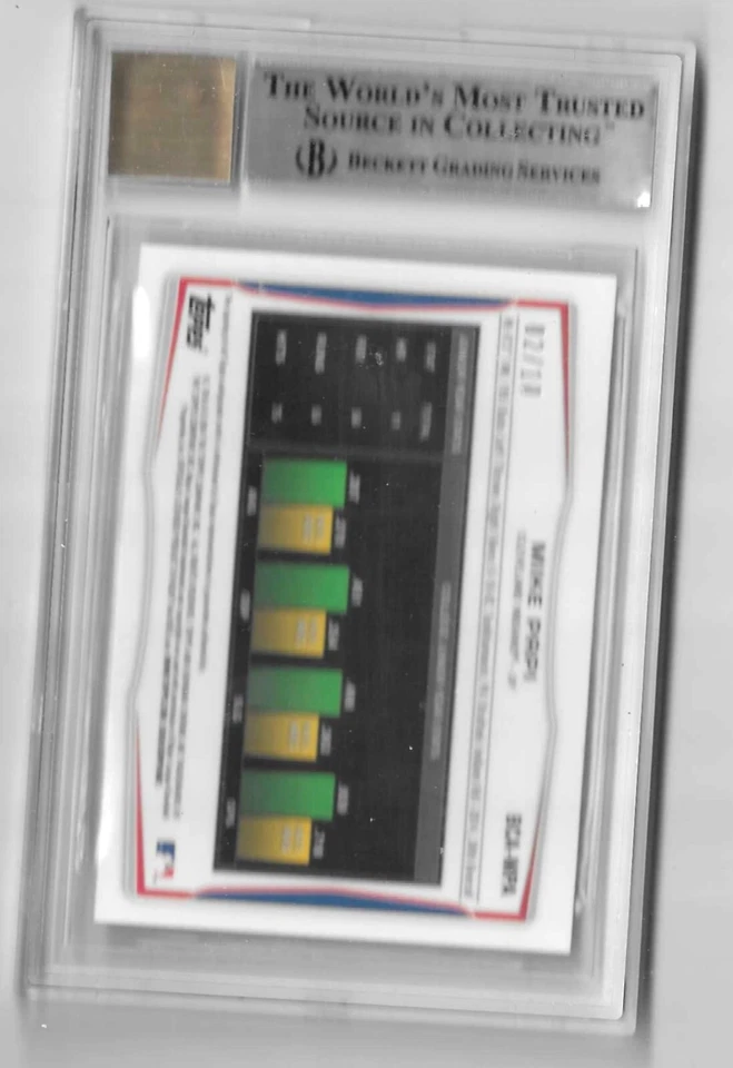 2014 BOWMAN CHROME MIKE PAPI RC PURPLE REFRACTOR AUTO 2/10 SSP - Image 2 of 2