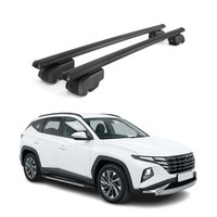 DachträGer GrundtäGer FüR Hyundai Tucson Mk4 2022-2026 75Kg Schwarz Alu 2 Tlg