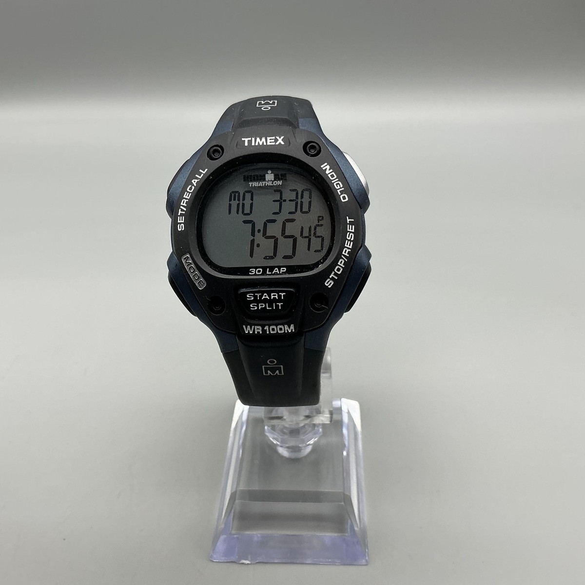 Timex Ironman Triathlon Mens Watch 38mm 30 Lap Digital Black Blue