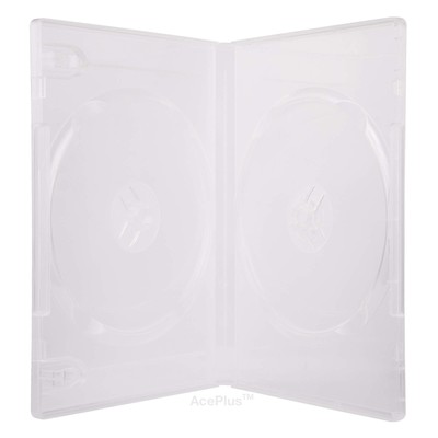 10 Super Clear Double 2-Disc Cases in 14mm Standard Thickness with Clear Wrap...