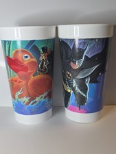 Lot of 2 Batman Returns Movie McDonalds Cups 1992 Batman Penguin