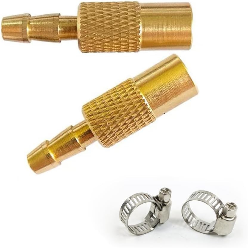 2 Pack Portable Air Compressor Hose End Connector Replacement with Clamp 12V DC