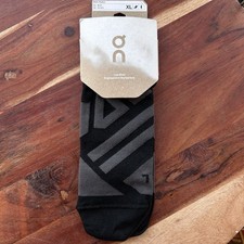 On Cloud Performance Low Running Sock MENS Size XL Black/Shadow 1 Pair NWT