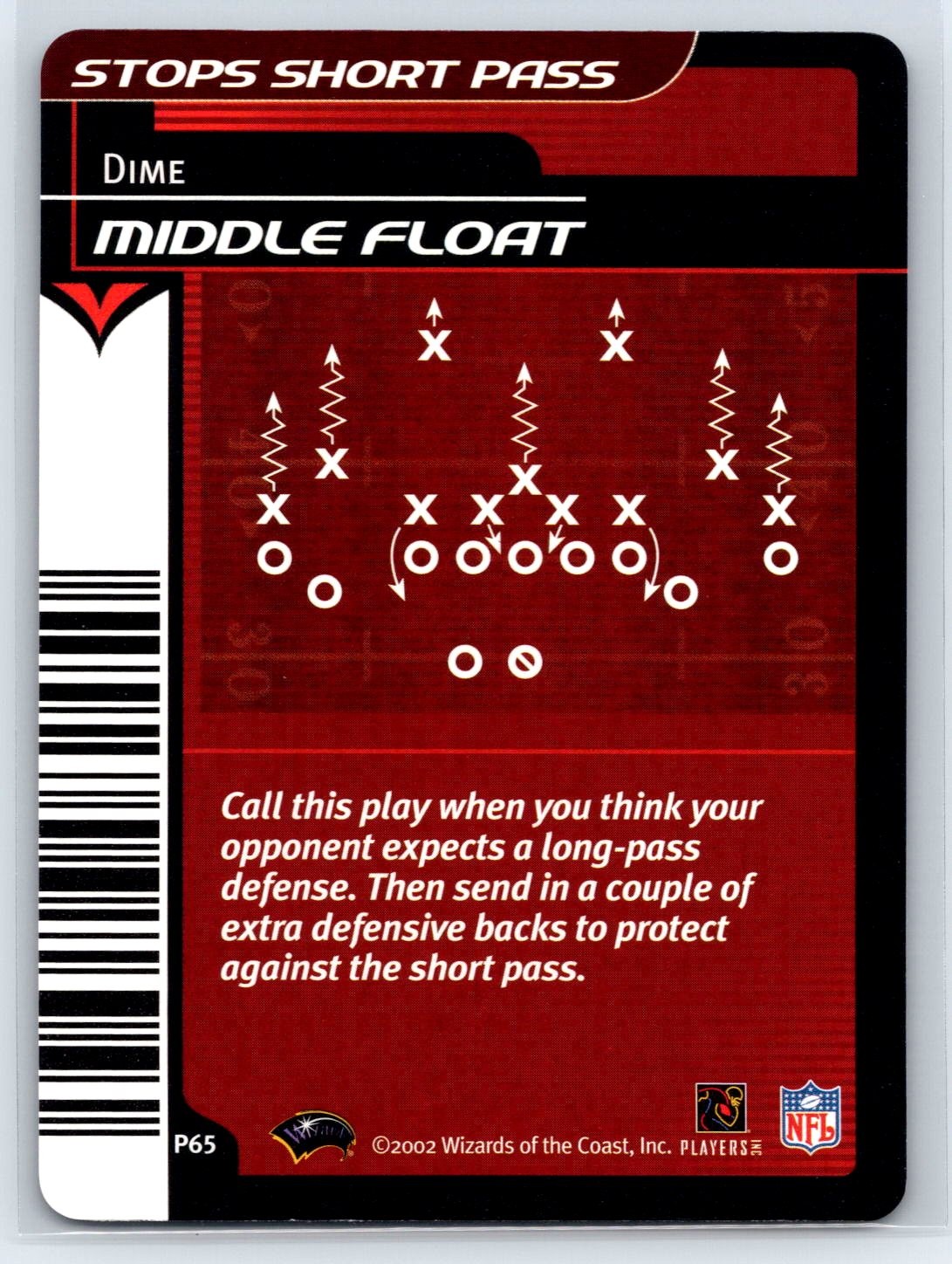 2002 NFL Showdown Plays Middle Float #P65