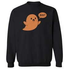 Fun Spooky Ghost BOO - Cute Halloween Graphic Unisex Crewneck Sweatshirt