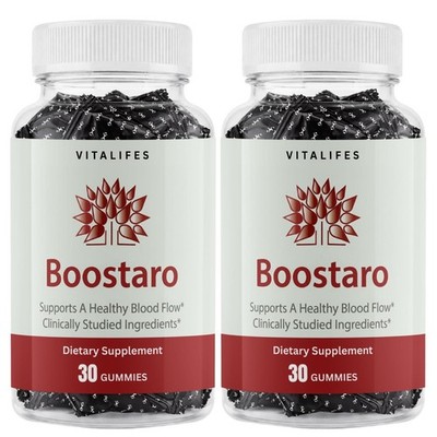 (2 Pack) Boostaro Male Stamina Gummies for Advanced Blood Flow Support 30Gummies