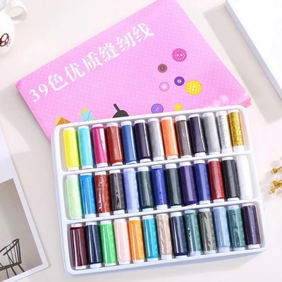 39PCS Assorted Color Polyester Sewing Thread Spools Set for Hand & Machine Sewin