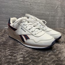 Reebok Shoes Boys Size 4.5 White Navy Red Classic Retro Jogger EU 36 HP4850