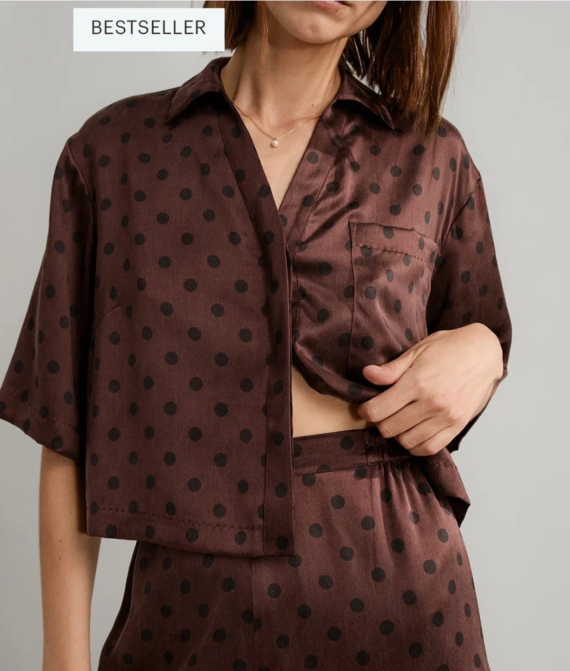 Juego de pantalones de tiro alto de seda lavables Lunya Foto 2 de 4