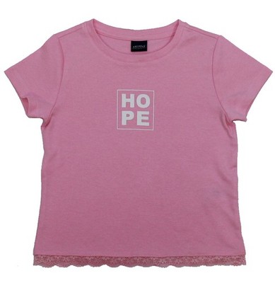 Arizona Mädchen T-Shirt HOPE Spitze Pink