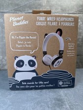 Planet Buddies Panda Furry Wired Headphones new