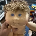Cabbage Patch Doll Crimp And Curl Vintage 1990’s Brown Hair With 2 Teeth Blue Ey