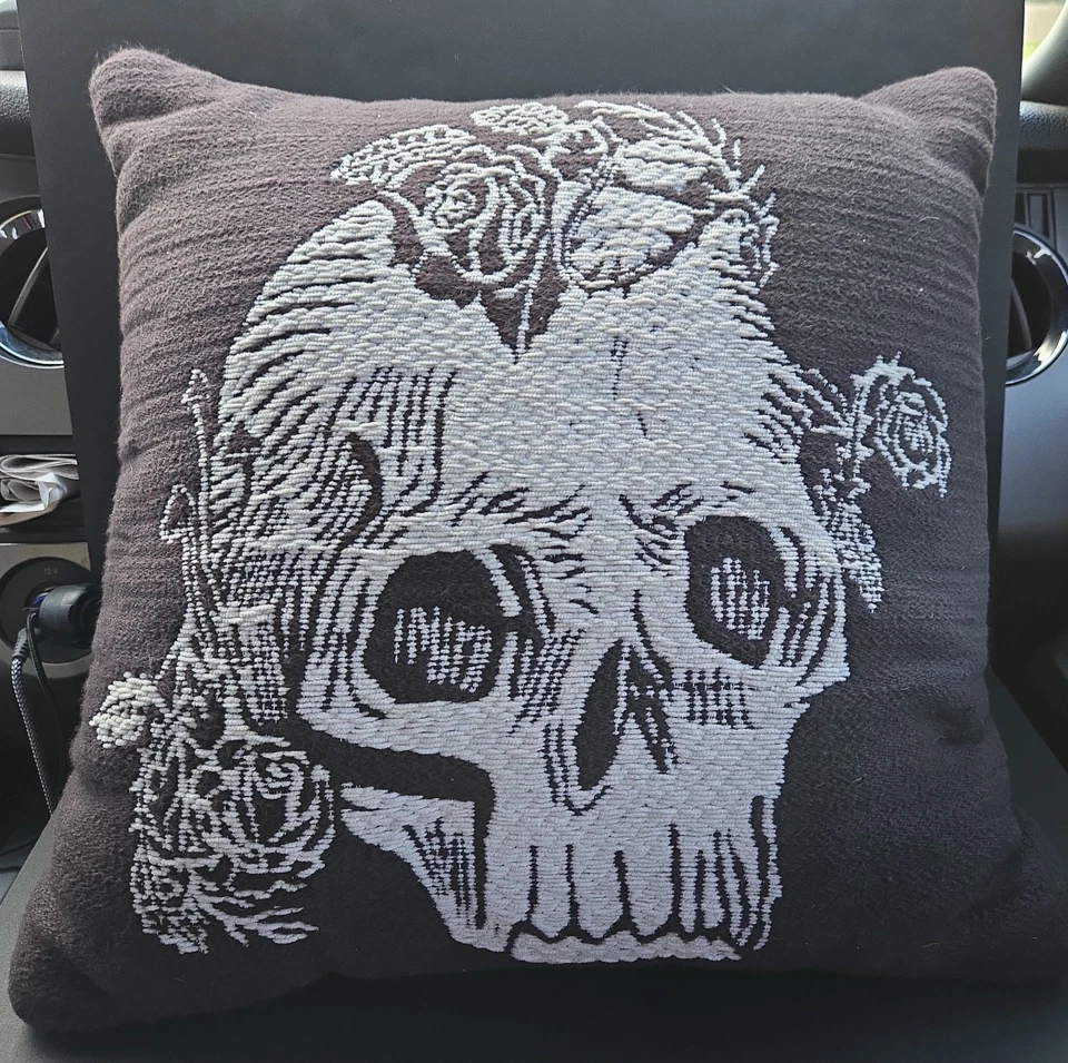 Threshold Skull and Flowers Throw Pillow - Image 2 of 3