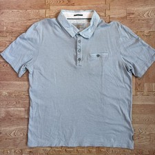 Ted Baker London Polo Shirt Adult 5 M/L Blue Short Sleeve Pocket Preppy Mens