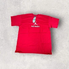 Vintage Deadstock 2002 Nike Air Jordan Jumpman Red White Much Respect Shirt XL