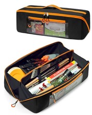 Marscamd 22 Grill Tool Storage Bag Dual Inner Compartments, Black MD03701