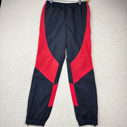 Air Jordan, Vintage Nike Air Jordan Flight Track Pants Black Red Wings Logo Nylon Mens M