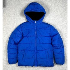 Swiss Tech Boys Hooded Puffer Jacket Blue L 10-12  GUC