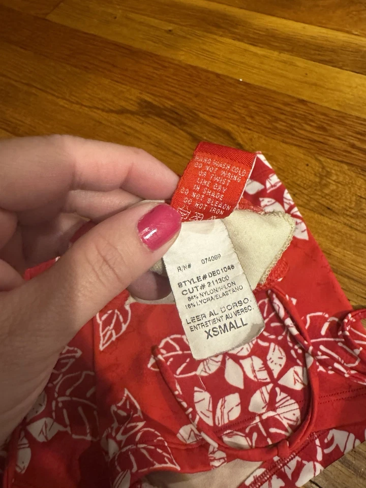 Vintage Junior Girl’s Floral Espirit Beach Bikini Red White XS Board Shorts 90s - Image 3 of 4