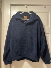 St John Bay Vintage Mens Heavy Weight Sweater Navy Blue Size XL Made In USA