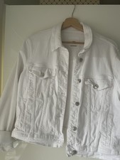 Mango MNG Women's White Denim Jacket Size XXL fits like a 16 
