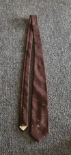 Christian Dior MONSIEUR Men's Brown Silk Blend Patterned Necktie