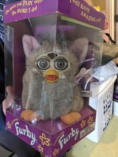 Tiger Furby Electronic Interactive Toy Gray/Pink Ears in Box, 1998 MPN 70-800