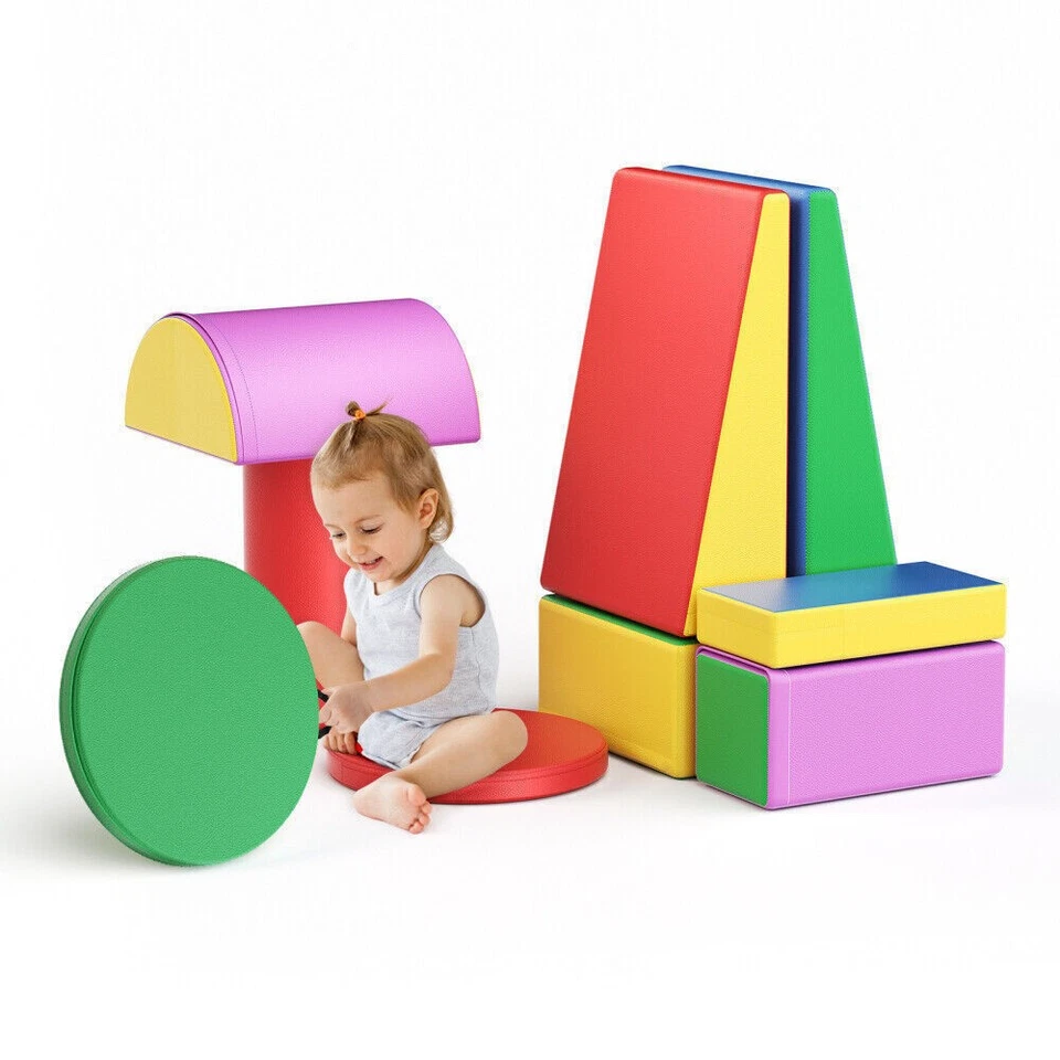 9 Piece Climb and Crawl Activity Playset Soft Foam Blocks for Toddler Learning - Image 4 of 4