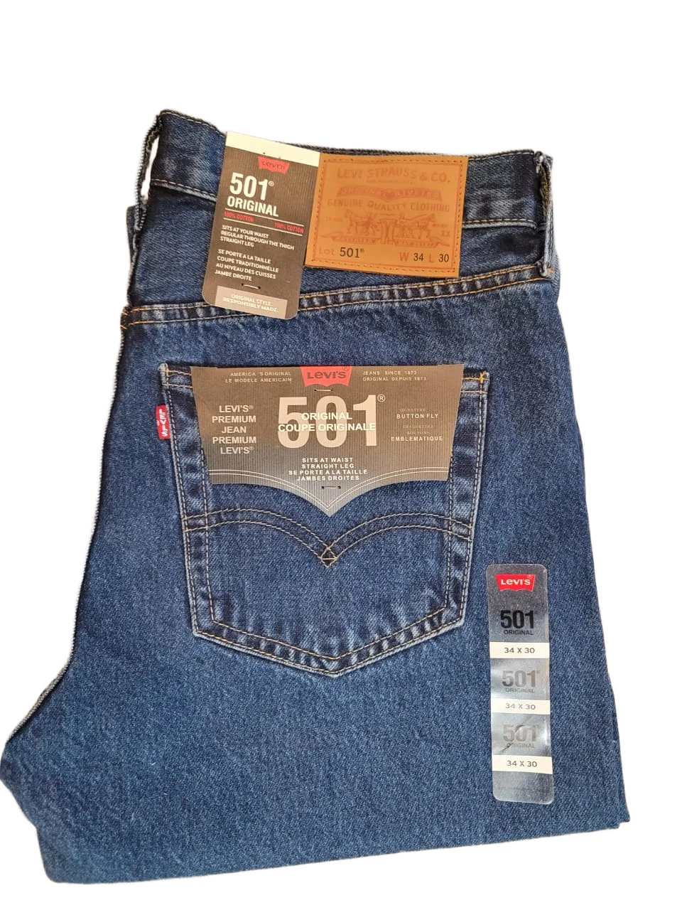 Levis 501 Original Regular Fit Mens Jeans Denim Trousers Stonewash Blue.