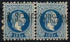 ÖSTERREICH 1867 2*10kr PAAR! K.K.SCHIFFSPOSTAMT Kl:500P! SCHIFFSTEMPEL!
